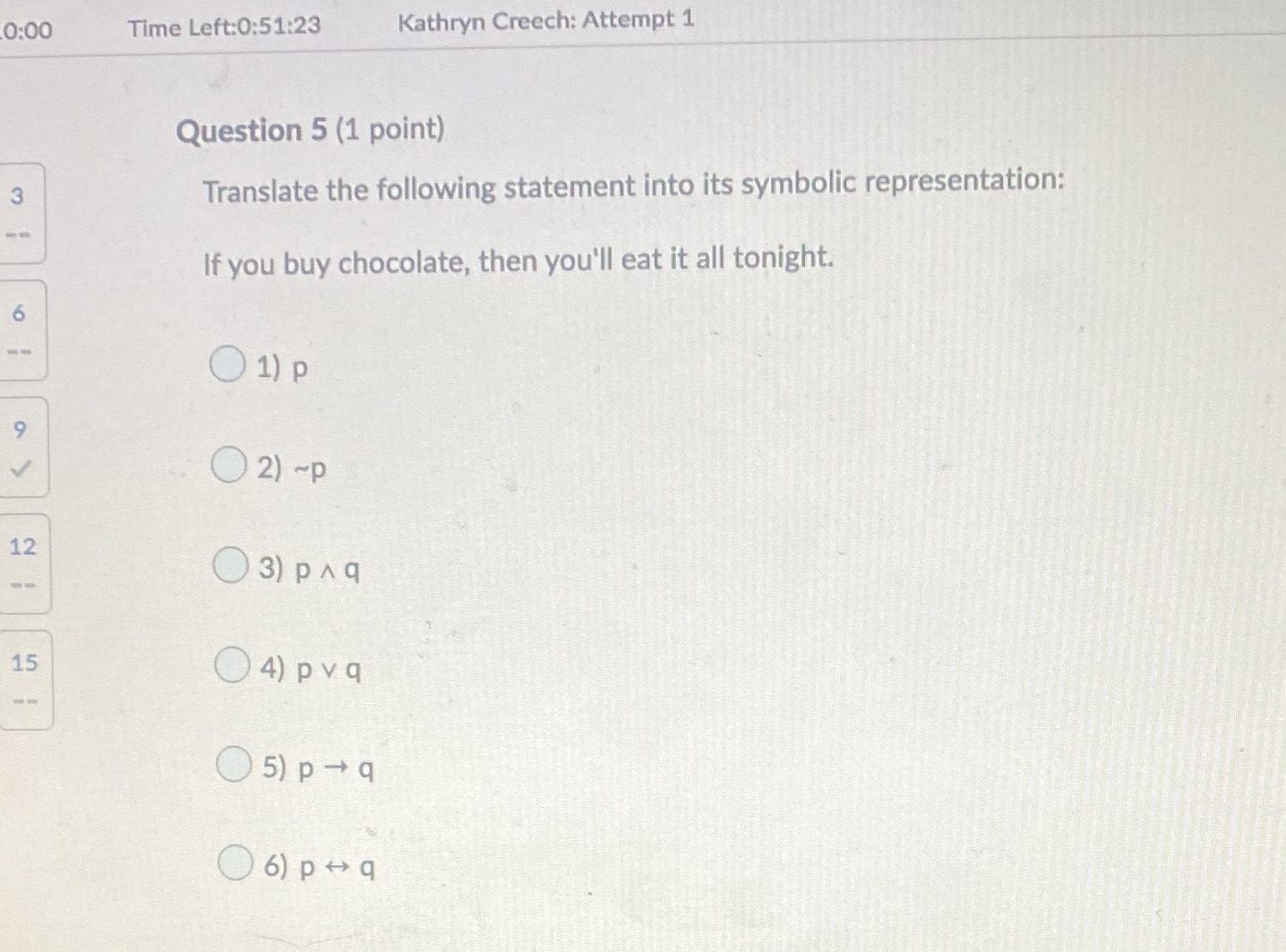 0:00 Time Left:0:51:23 Kathryn Creech: Attempt 1