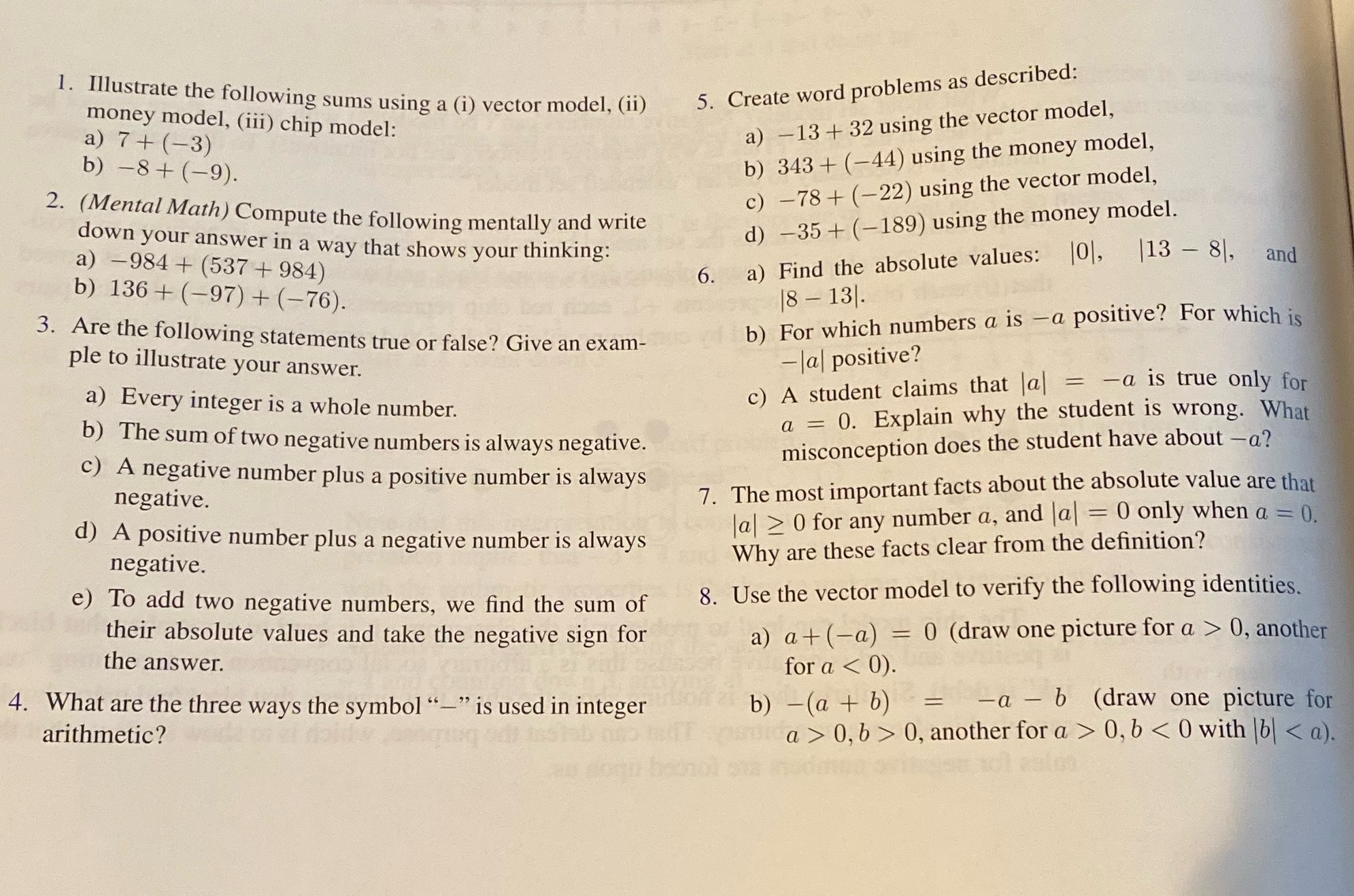 1. Illustrate the following sums using a (i)