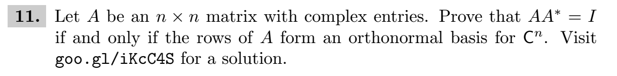 11. Let A be an n X 71 matrix with complex