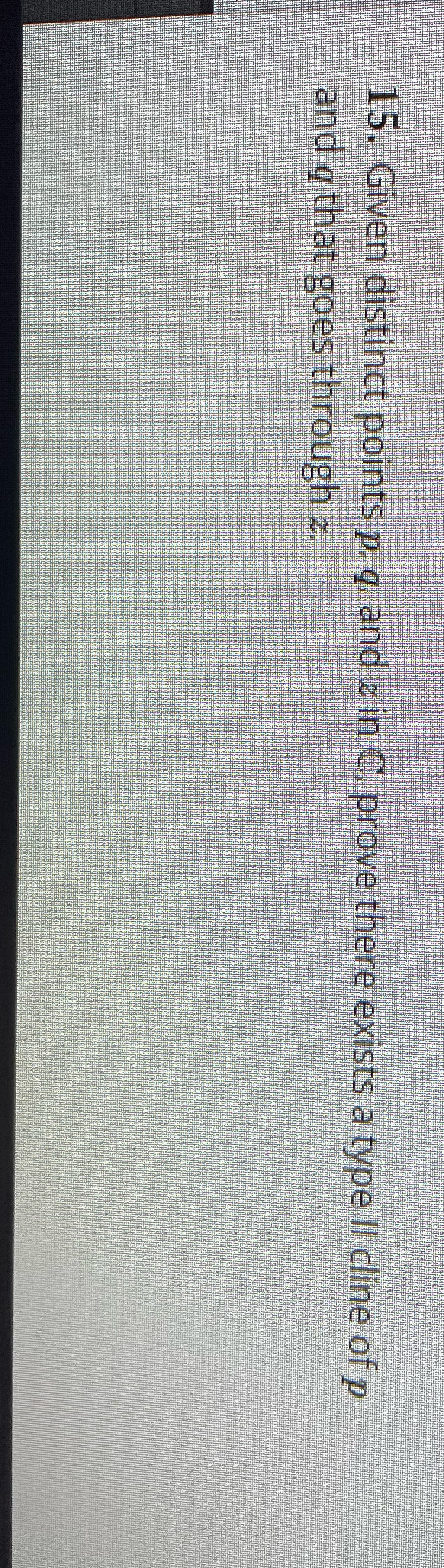 15. Given distinct points p, q, and  style=