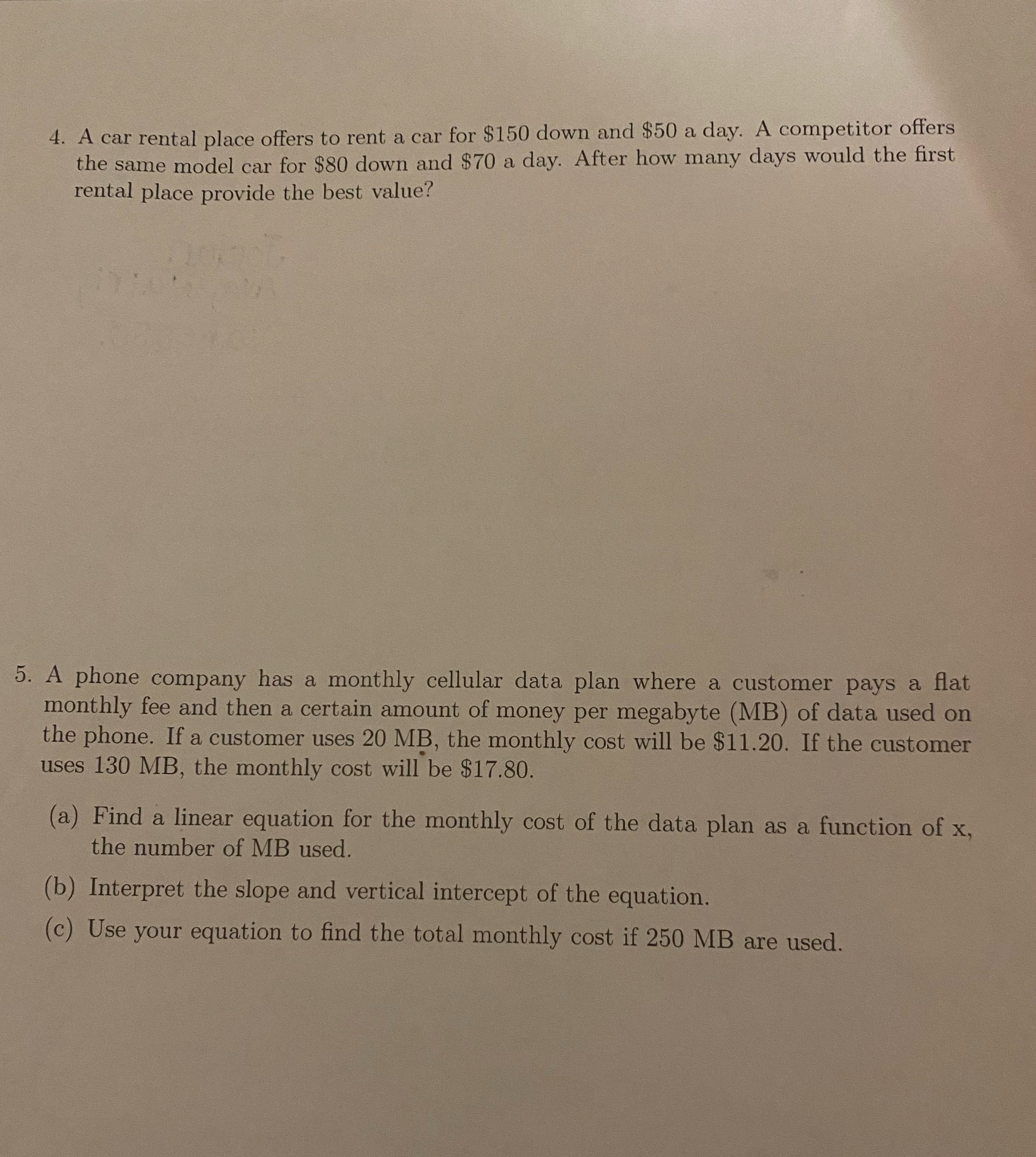 Answers to these with explanation and math