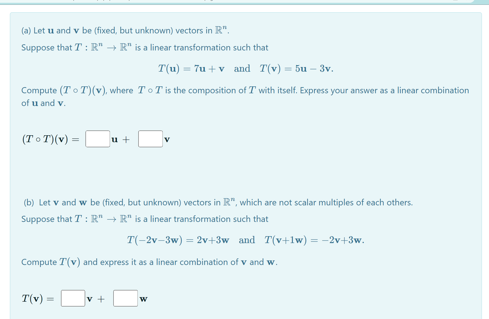(a) Let u and v be (fixed, but unknown) vectors