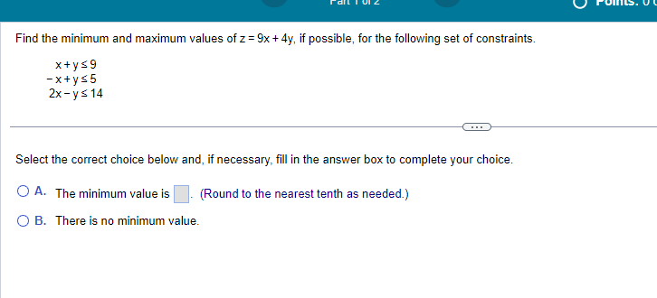 rommis. U Find the minimum and maximum values of