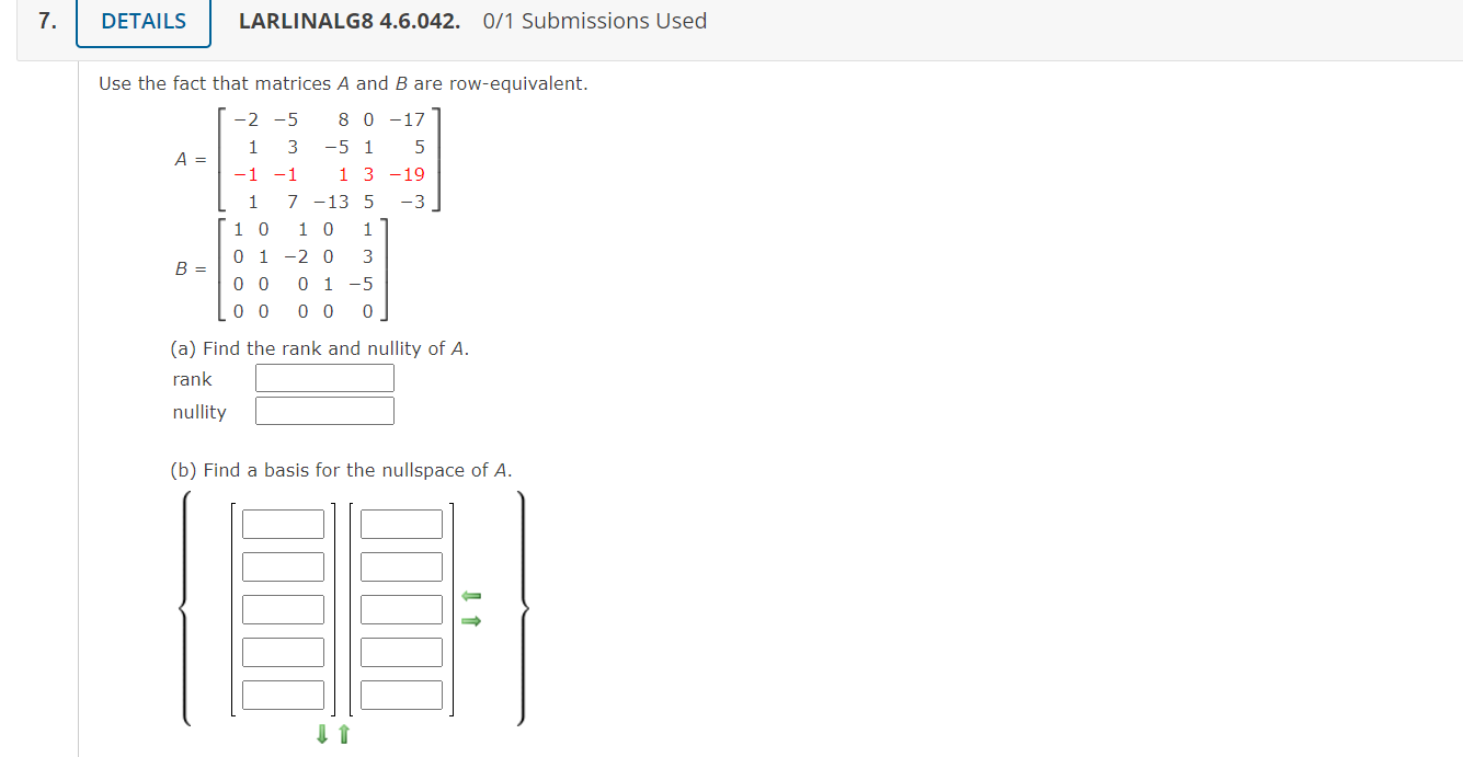 7. DETAILS LARLINALG8 4.6.042. 0/1 Submissions