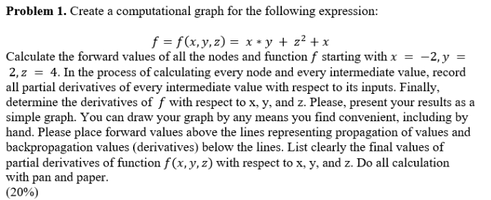 Please do fast Problem 1. Create a computational