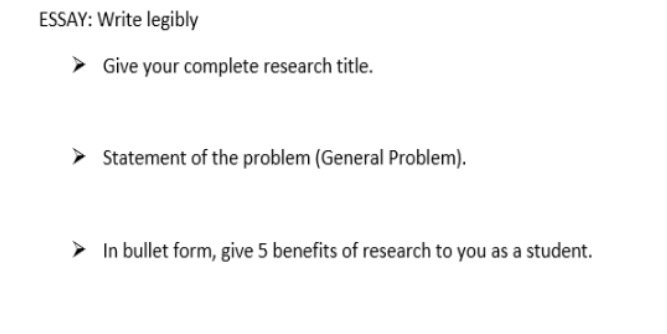 ESSAY: Write legibly Give your complete research