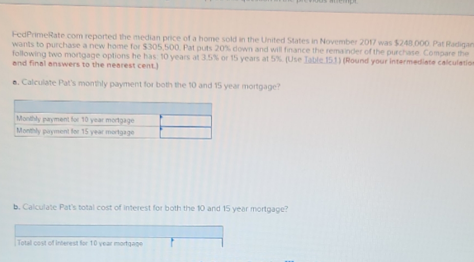 the rest of b asked "total cost of interest for