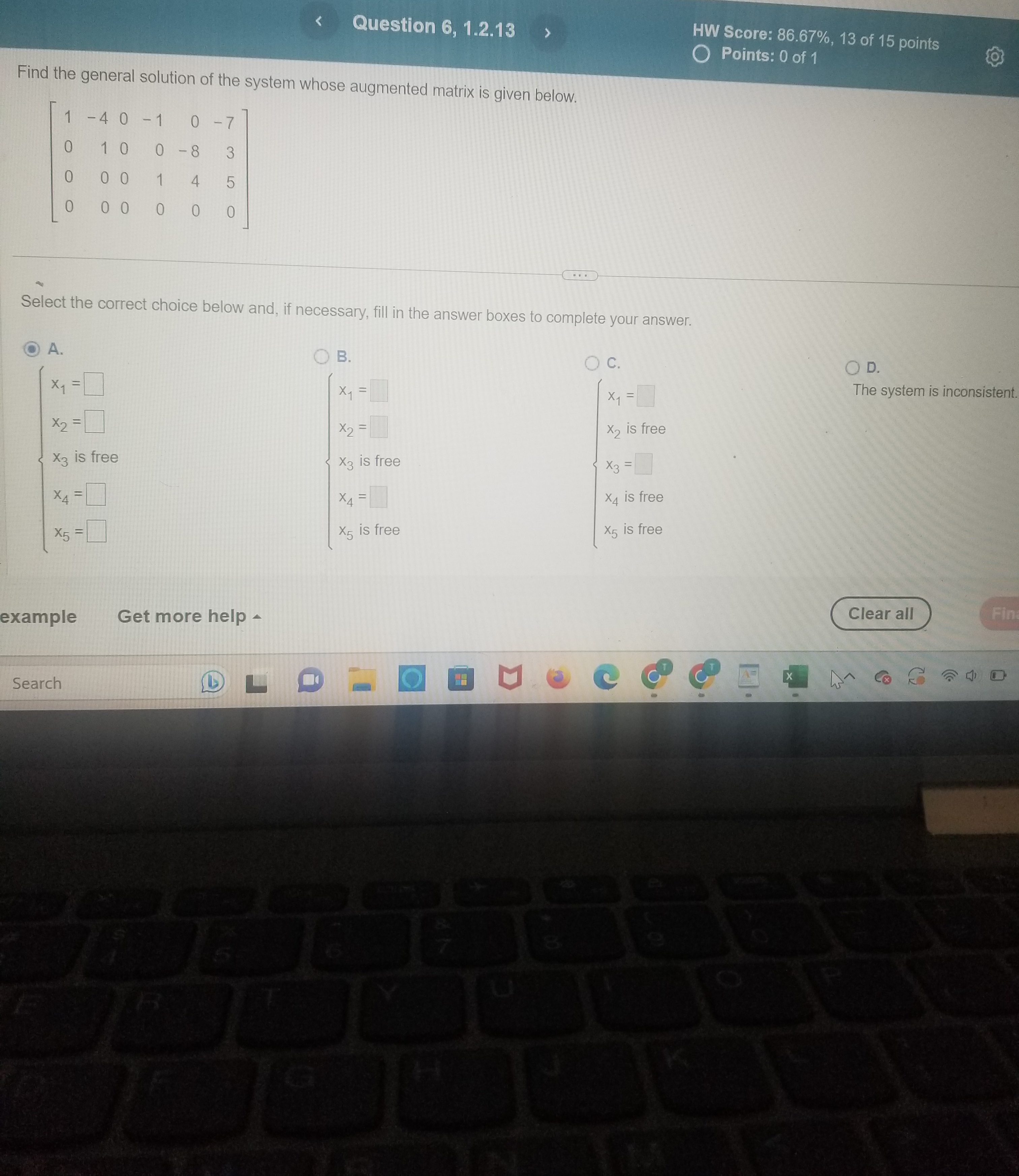 Question 6, 1.2.13 HW Score: 86.67%, 13 of 15