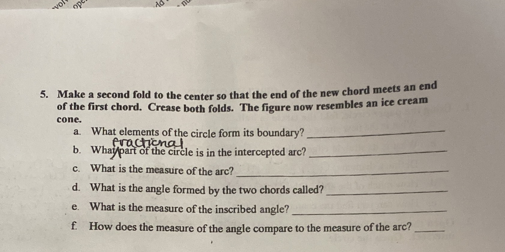 VOI ope n 5. Make a second fold to the center so
