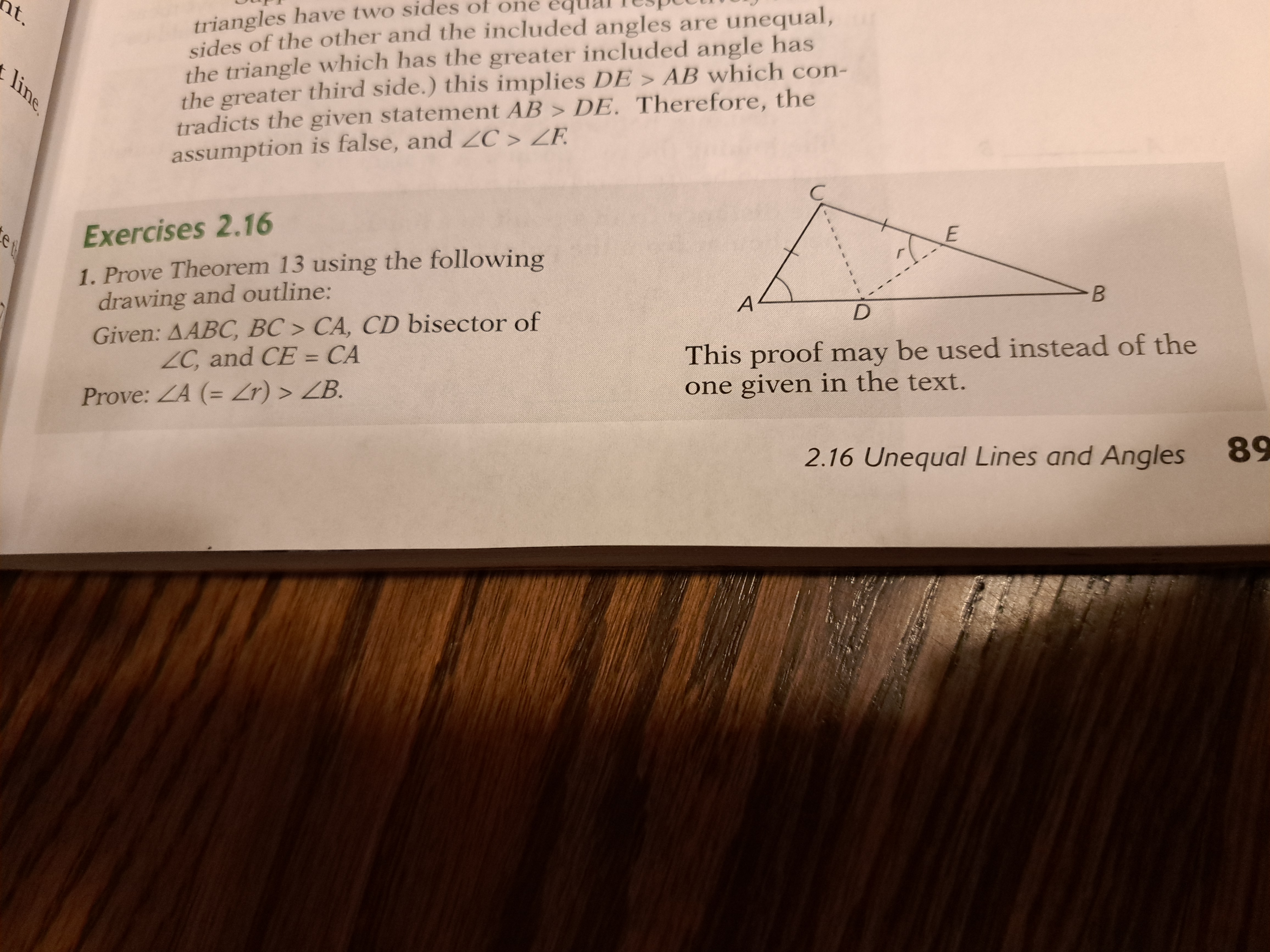 triangles have two sides o sides of the other and