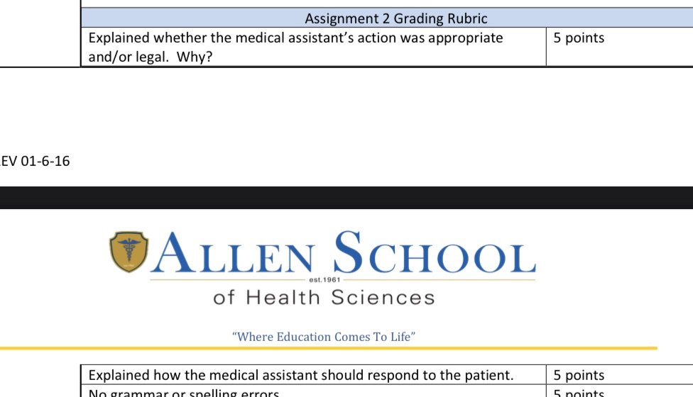 Assignment 2 Grading Rubric Explained whether the