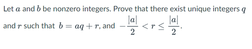 Let a and b be nonzero integers. Prove that there