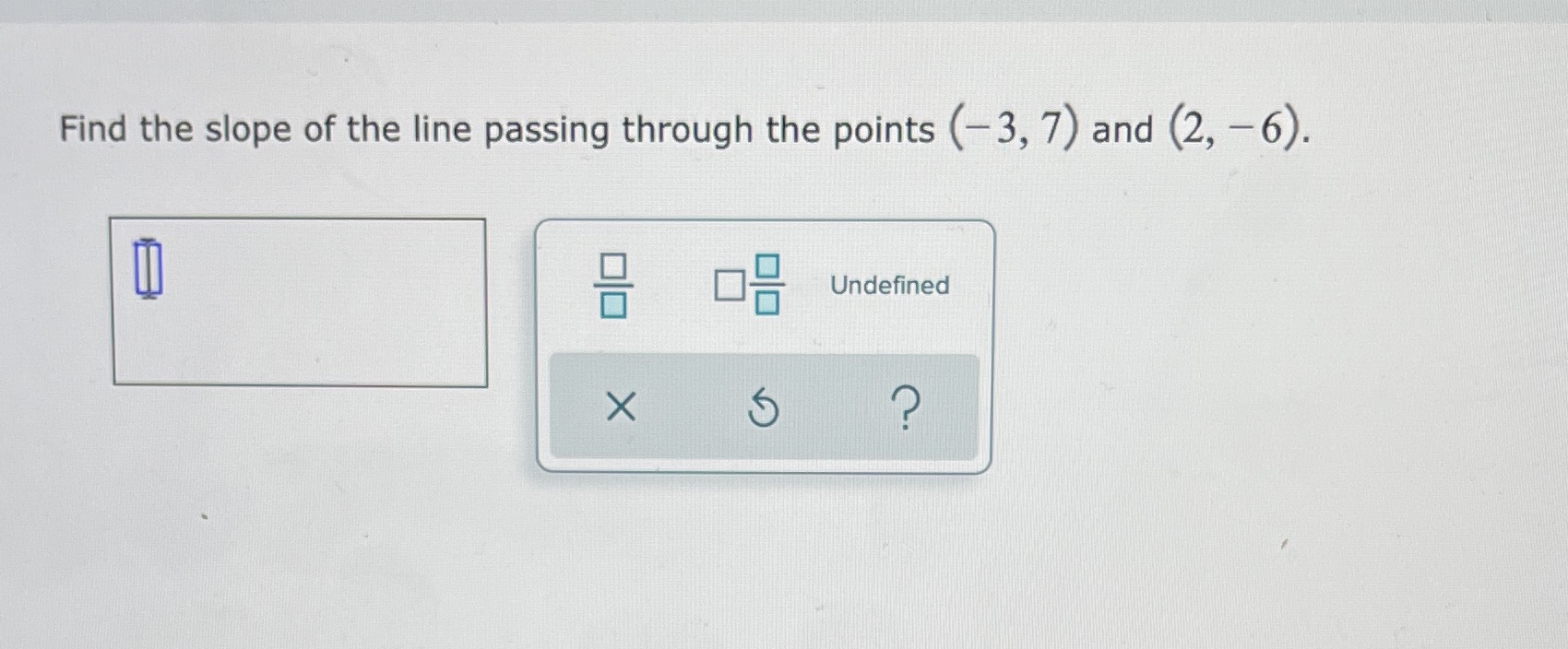 Find the slope of the line passing through the