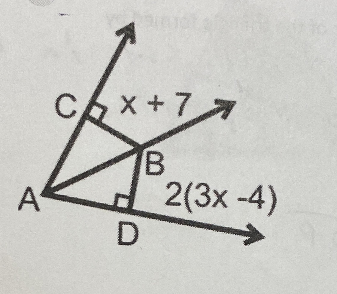 AB is the angle bisector of angle CAD solve for