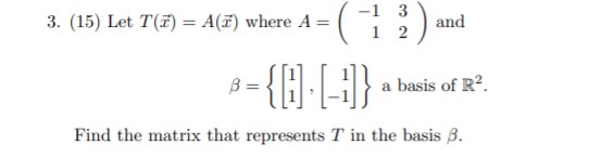 The problem focuses on linear algebra hw. -1 3 3.