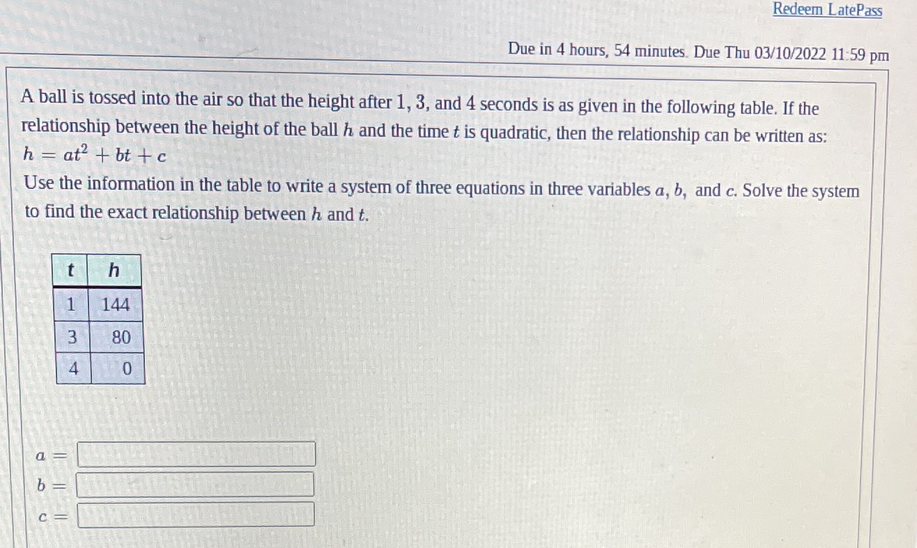 Redeem LatePass Due in 4 hours, 54 minutes. Due