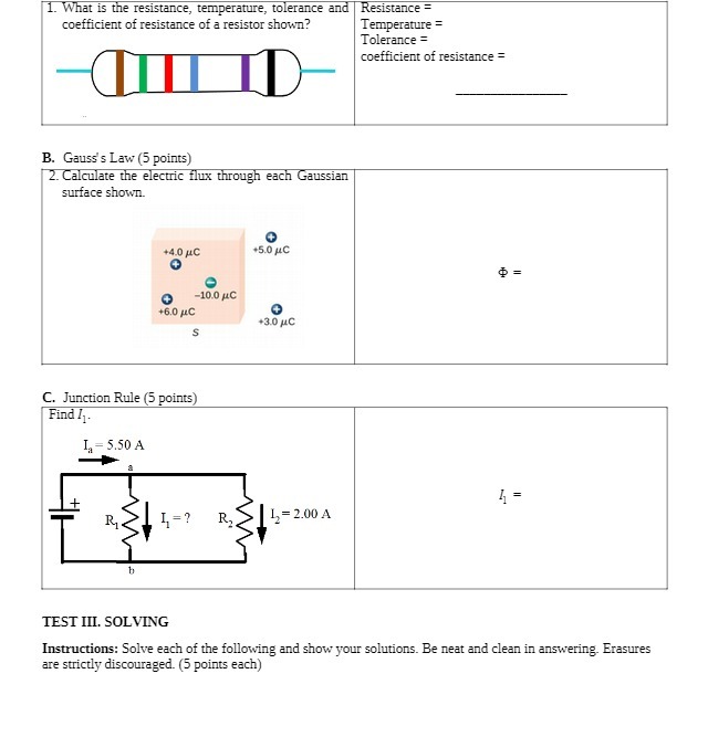 1. What is the resistance, temperature, tolerance