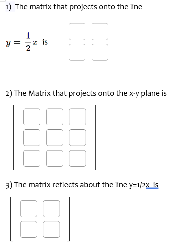 please tell me below questions (Linear Algebra: