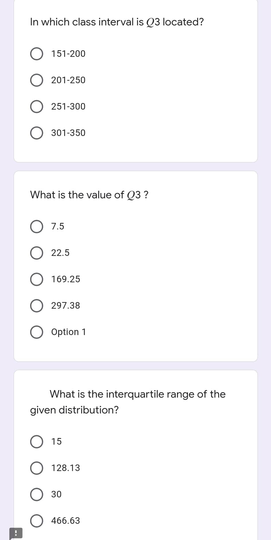 Use the frequency distribution table below