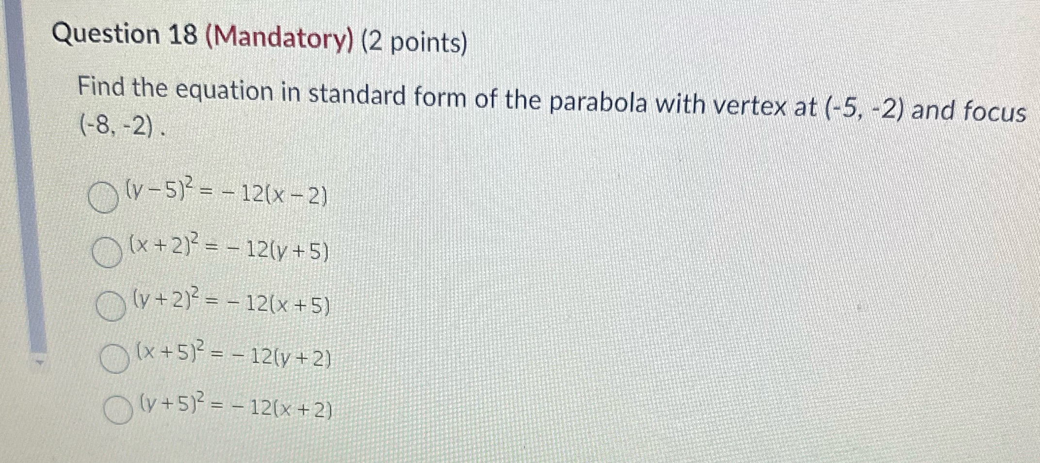 I need help pls Question 18 (Mandatory) (2