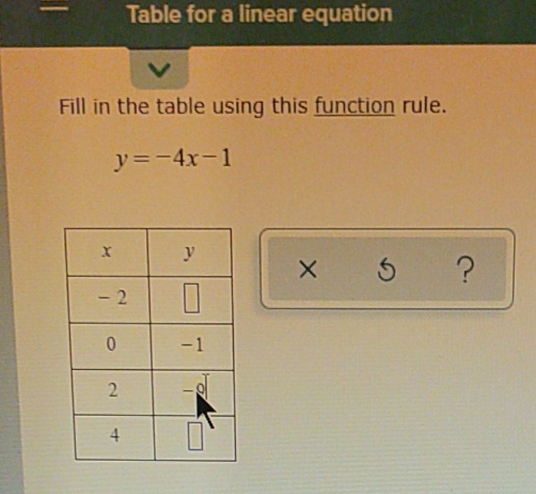 ignore the table with the x and rewind and