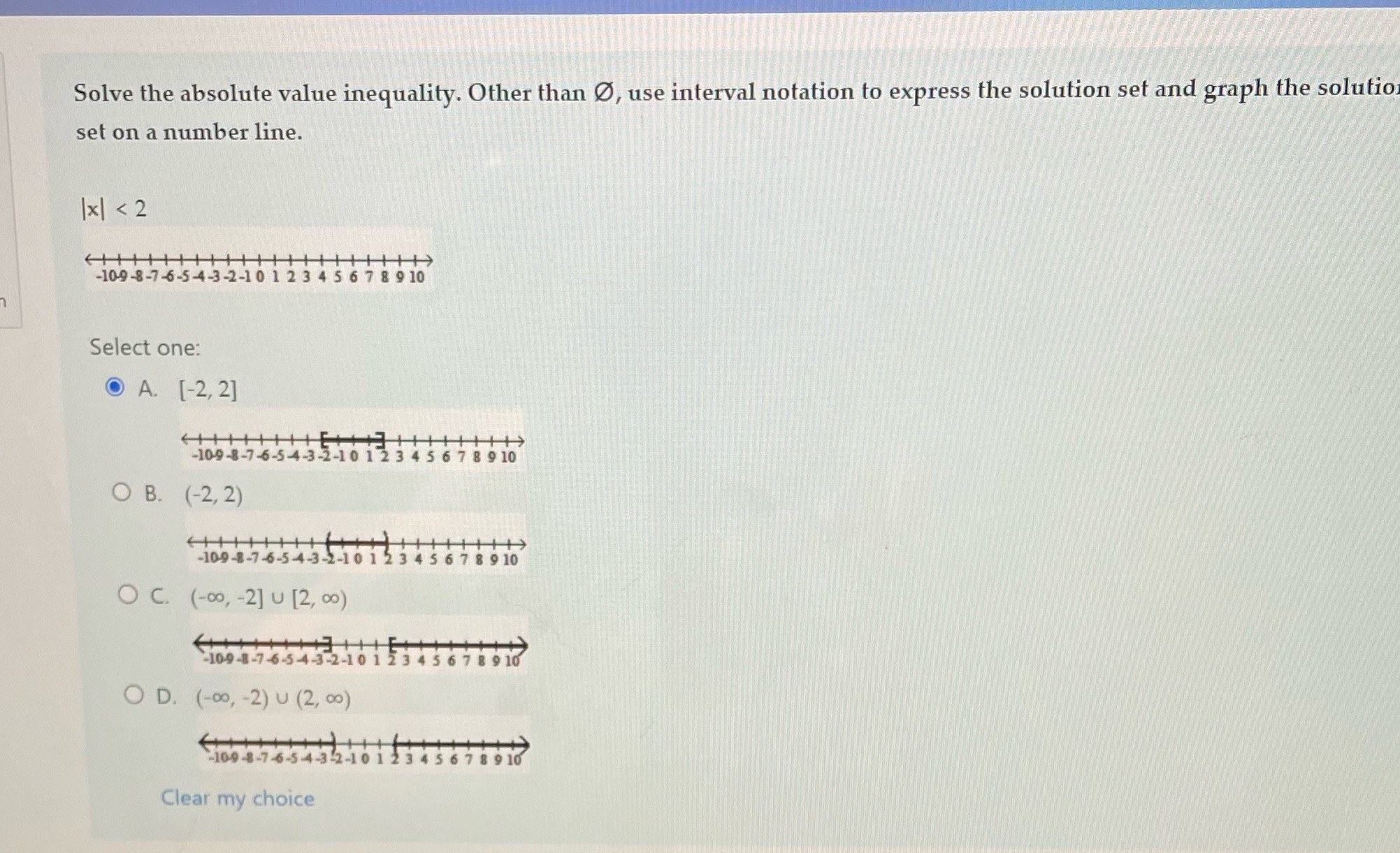 Solve the absolute value inequality. Other than