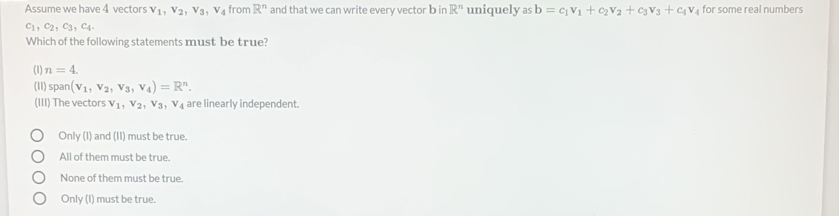 Assume we have 4 vectors V1, V2, Vs, V4 from "