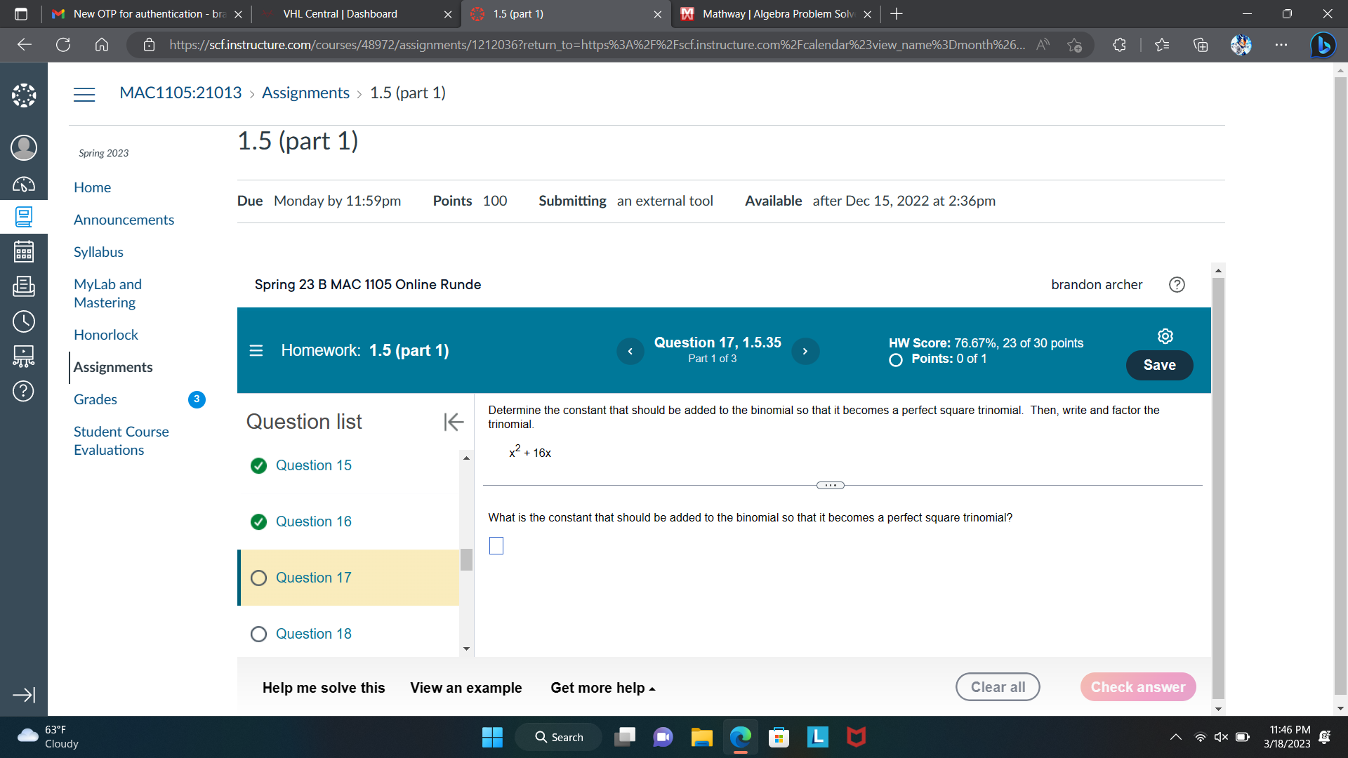 M New OTP for authentication - bra x VHL Central