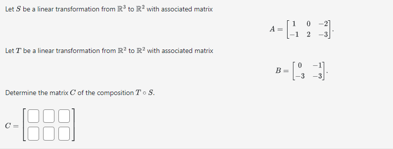 Let 5' be a linear transformation from R3 to