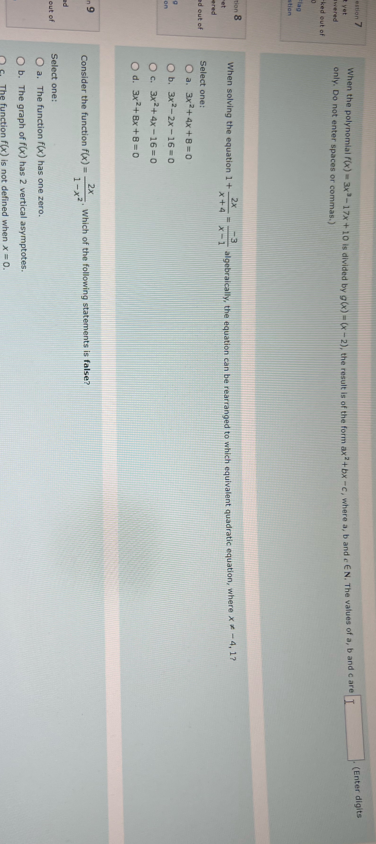 Help with 7,8,9 estion 7 yet (Enter digits wered