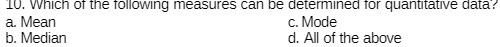 10. Which of the following measures can be