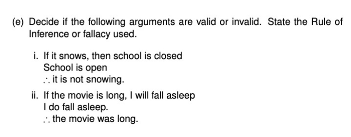 kindly solve it (e) Decide if the following