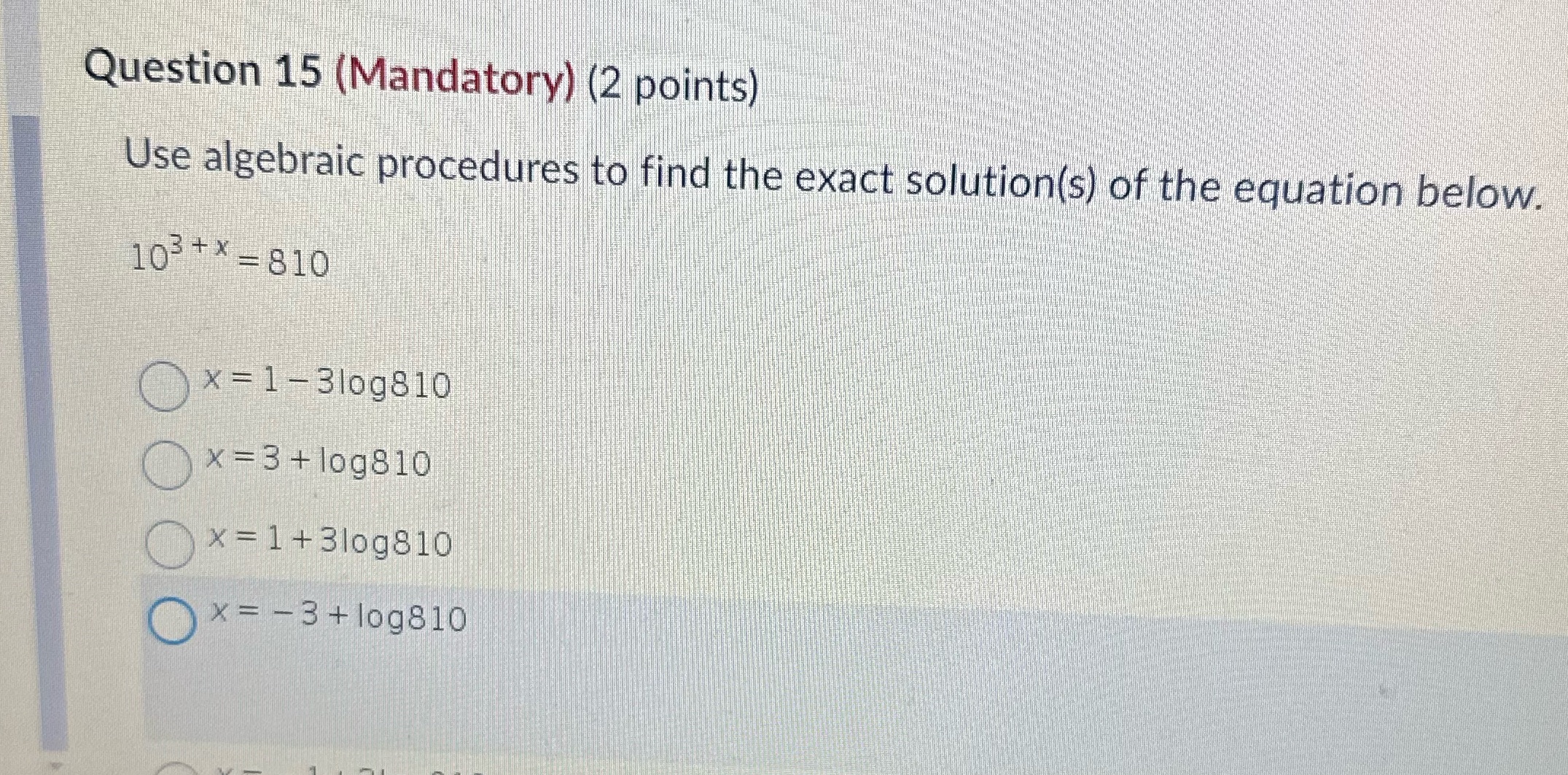 I need help pls Question 15 (Mandatory) (2