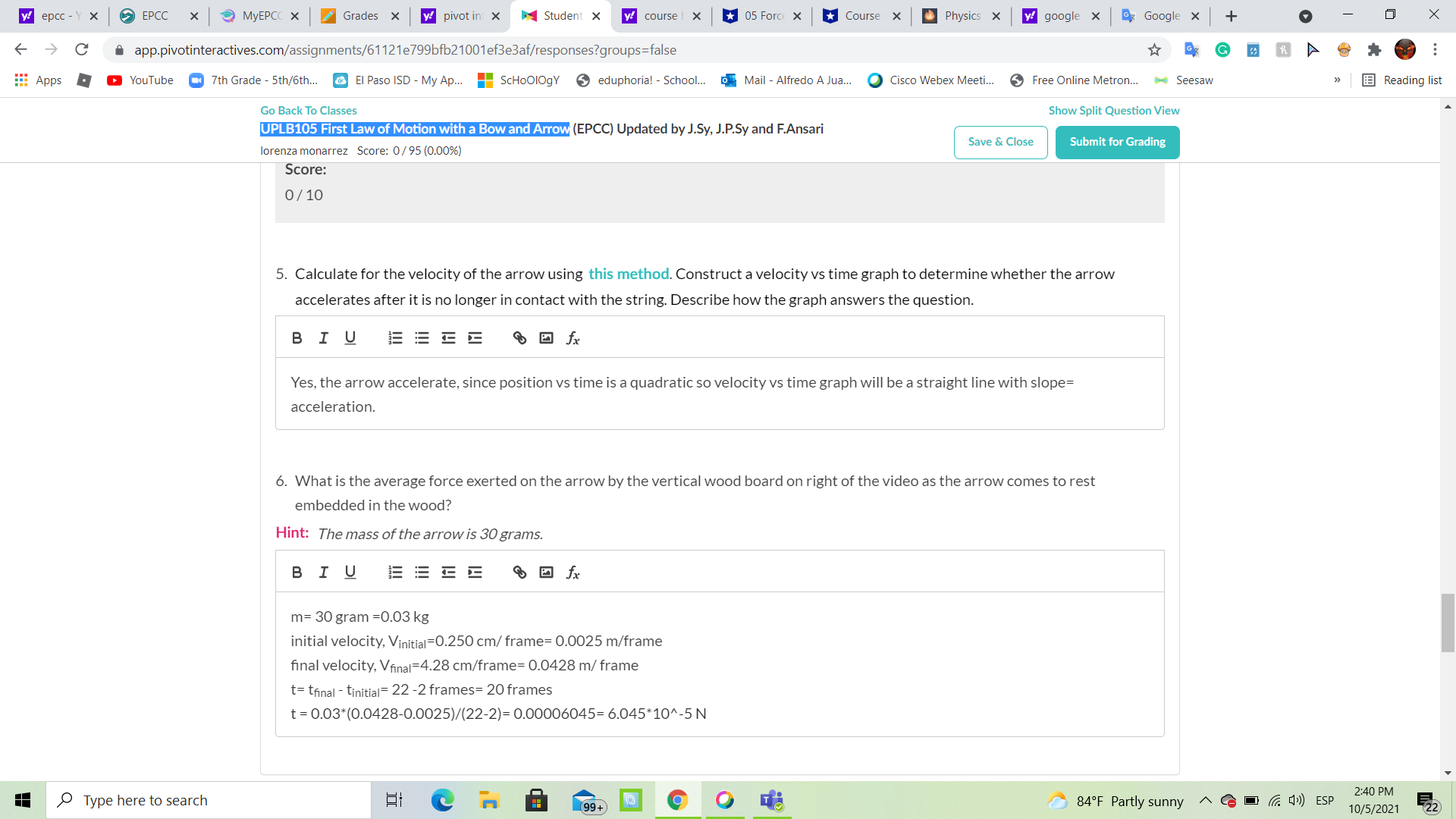 y! epcc - Y X EPCC X MyEPCC X Grades X y! pivot