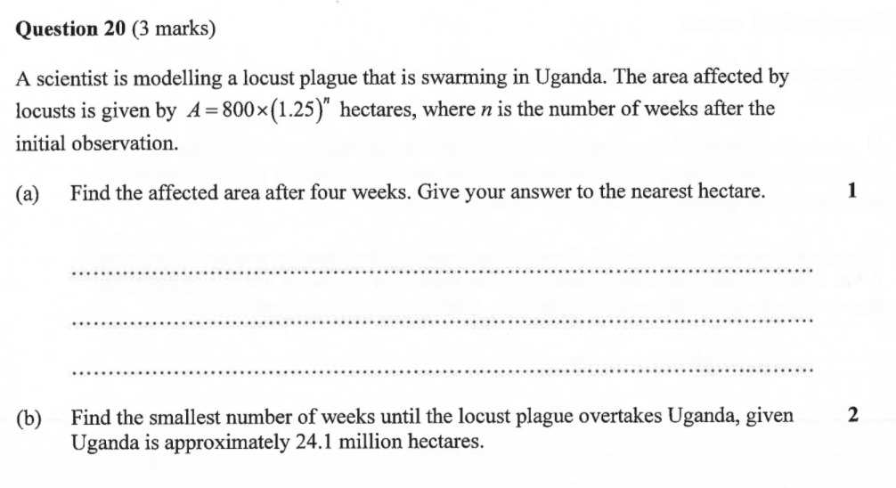 Question 17 (3 marks) Archaeologists are