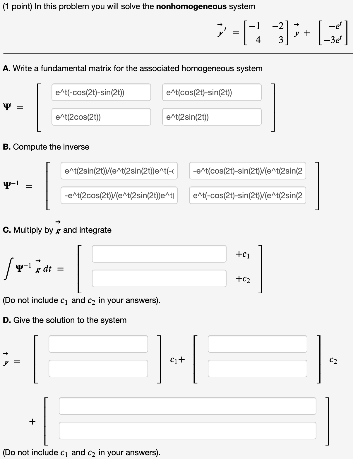 Thank you! (1 point) In this problem you will