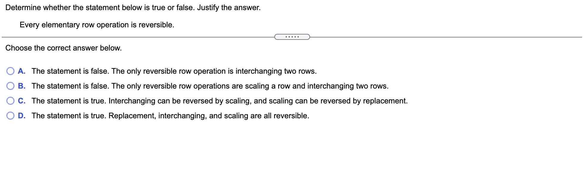 PLEASE HELP ME! Consider the accompanying matrix