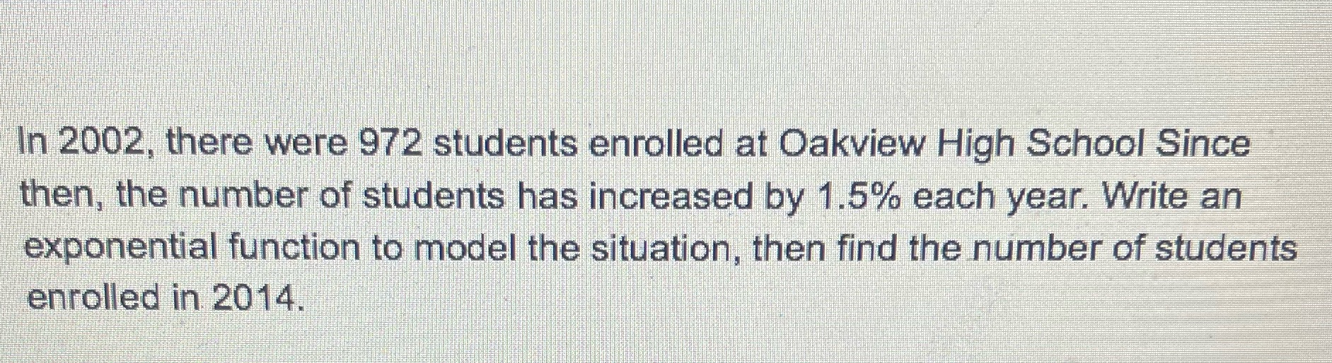 In 2002, there were 972 students enrolled at