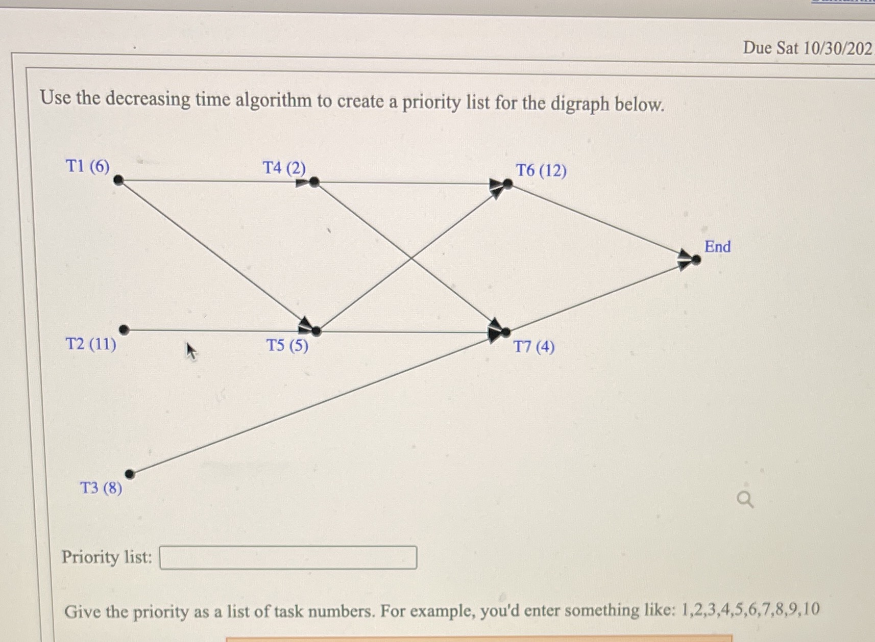Due Sat 10/30/202 Use the decreasing time