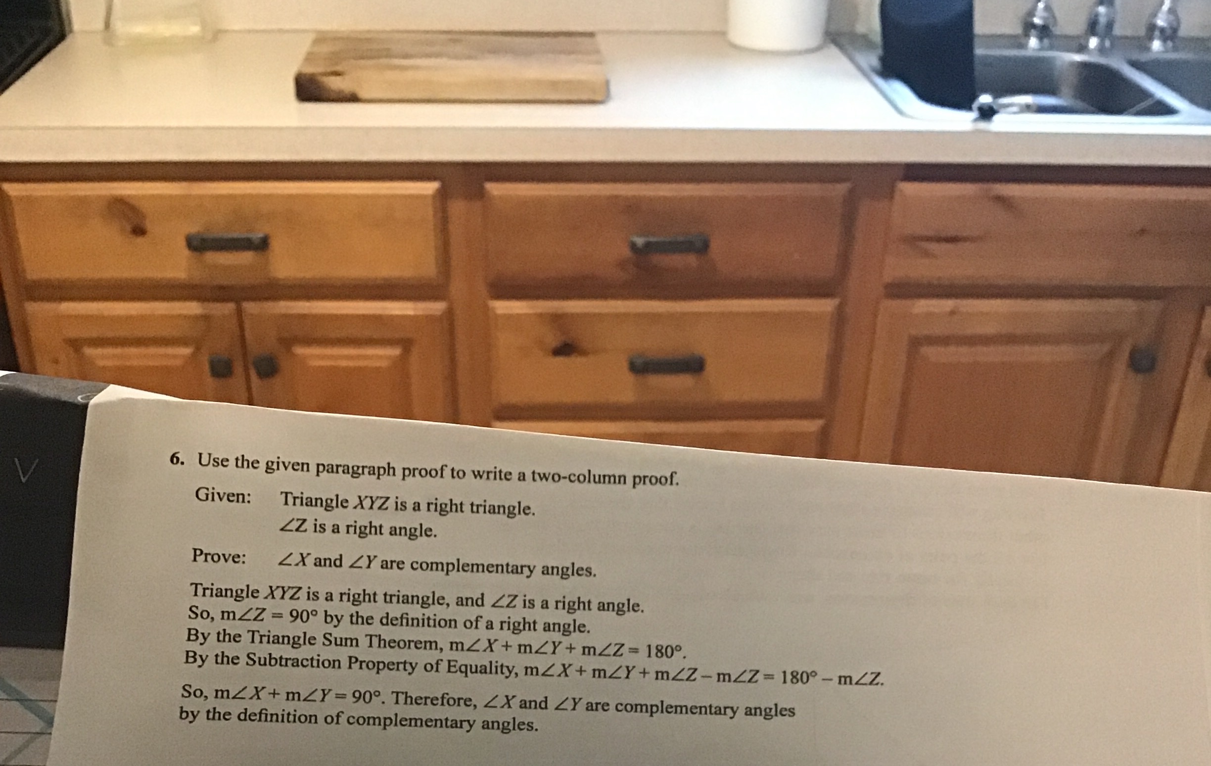 6. Use the given paragraph proof to write a