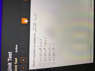 Unit Test Unit Test Active Which equation is