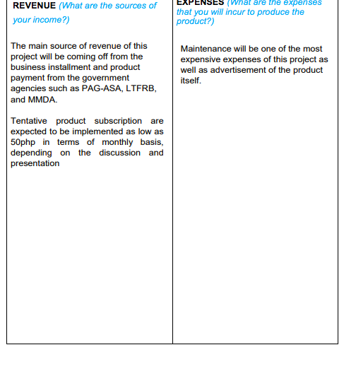 Help me answer the Business Model Canvas. I will