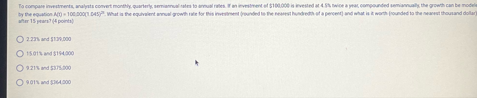 To compare investments, analysts convert monthly,