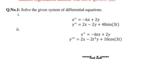 solve the given system of differential equations