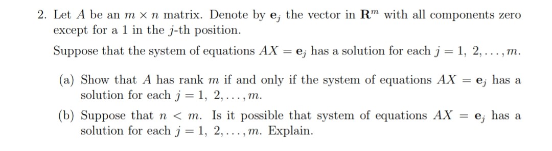 2. Let A be an m x 13 matrix. Denote by (33- the