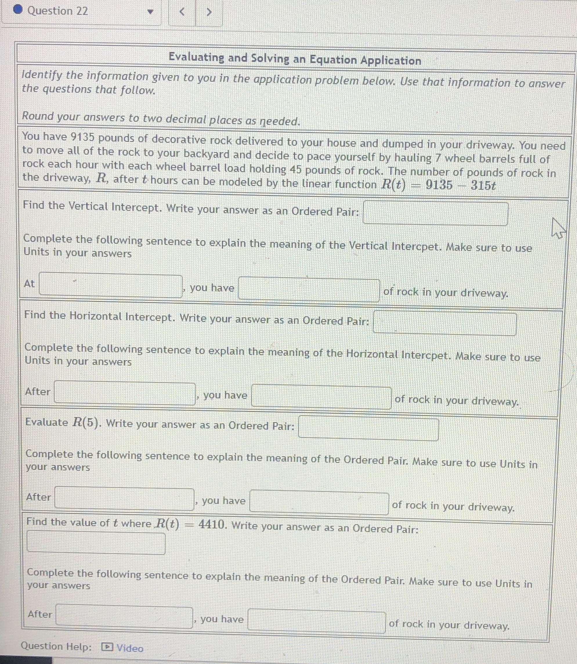 Question 22 Evaluating and Solving an Equation