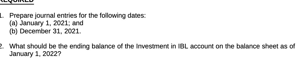 L. Prepare journal entries for the following