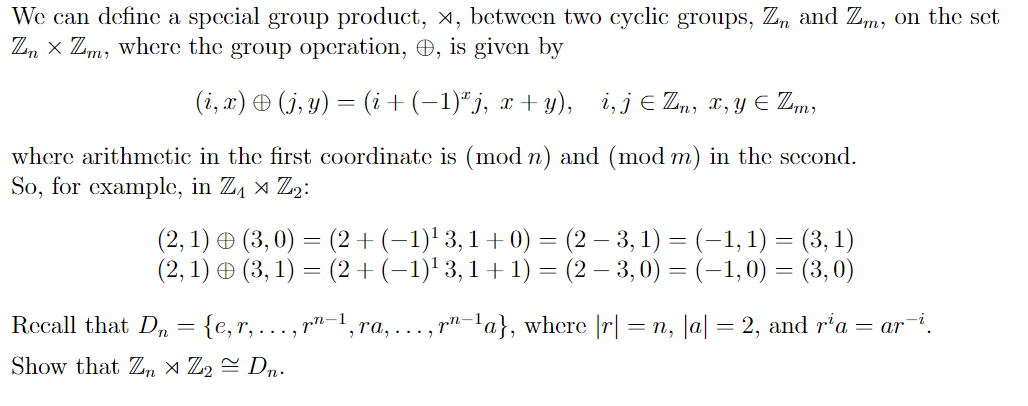 We can define a special group product, x, between