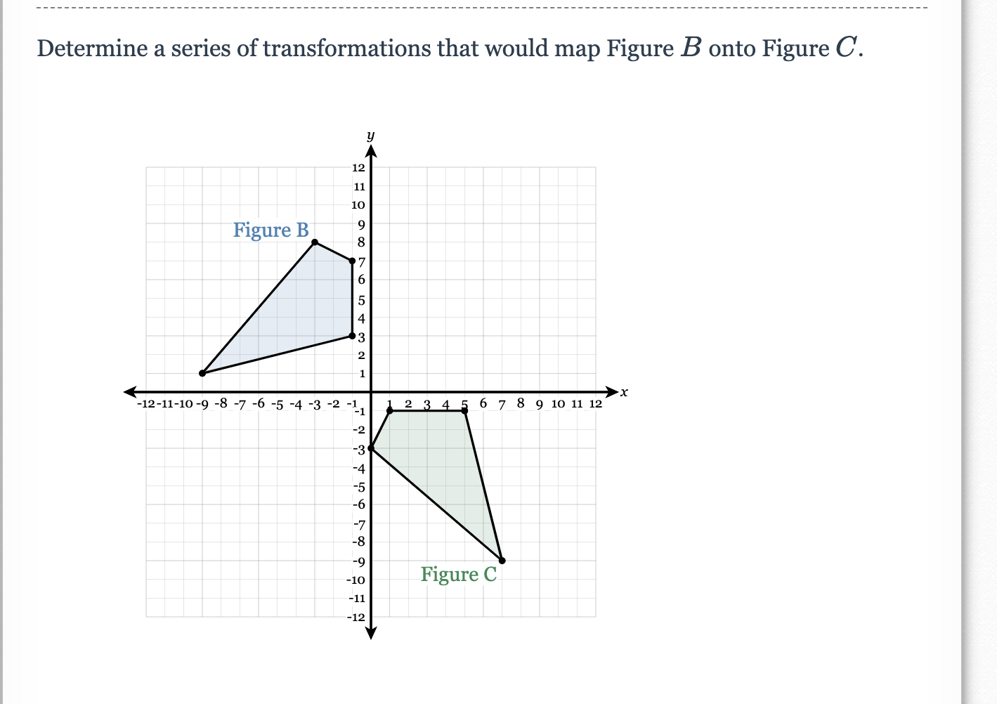 Determine a series of transformations that would