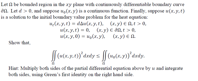 Let Q be bounded region in the xy plane with